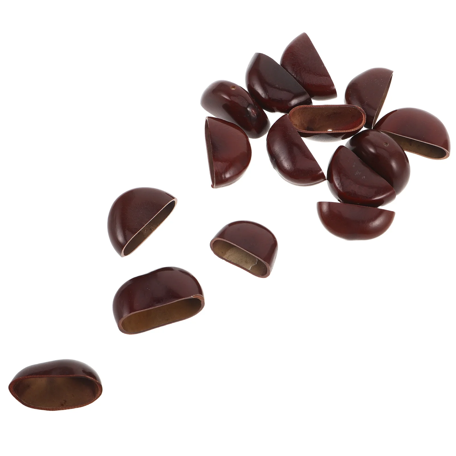 

15Pcs Handheld Percussion Bells Natural Nutshell Craft for Yoga Meditation Kids Musical Instrument Making DIY Wind Chime Hanging