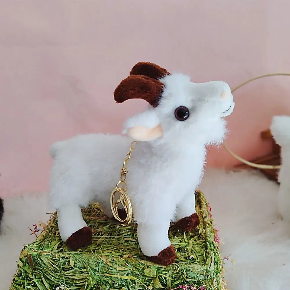 PP Cotton Baby Goat Plush Doll 18/30cm Stuffed Horned Sheep Plush Toys Cute Lovely Baby Goat Keychain Easter Gifts