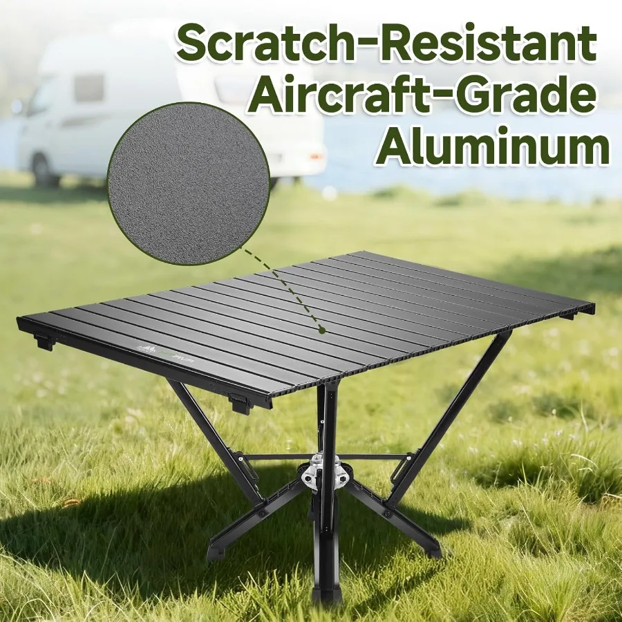 طاولة تخييم قابلة للطي طاولة تخييم صغيرة مع سعة تحميل تصل إلى 380 رطل طاولة قابلة للطي من الألومنيوم قابلة للطي مع حقيبة حمل