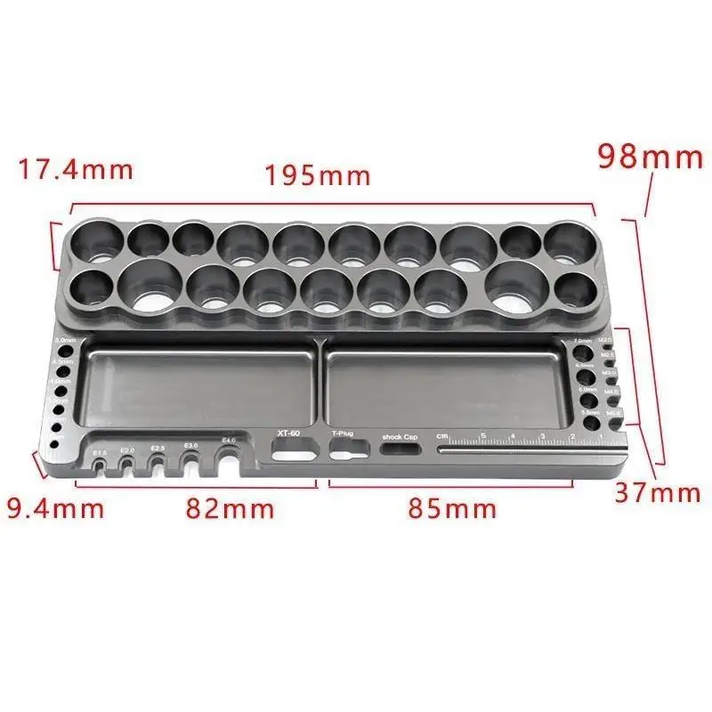RC Model Multipurpose Parts Storage Tray Aluminum Tool Organizer Holder For Screws Screwdriver Plugs Connectors RC Hobby Repair