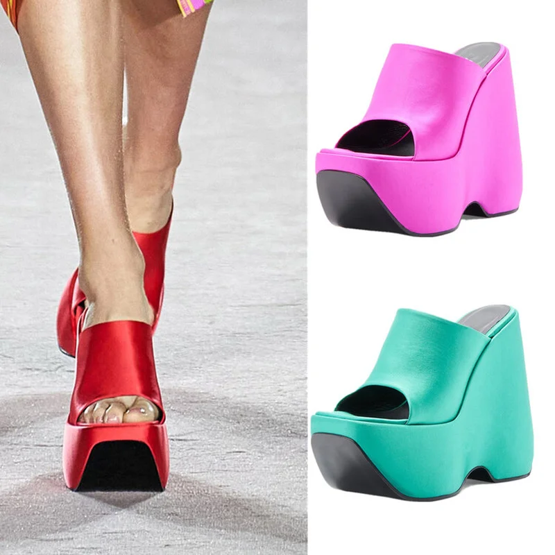 2022 Summer Ladies Premium Wedge Slippers Platform Women Shoes Dress Office Ladies Wedding Banquet Slippers fashion shoes