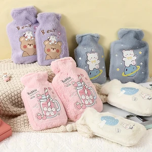 Cartoon Plush Rabbit Bear Hot Water Bottle Beautiful Hot Water Bag, Velvet, Small Hand Hand Hand Heater, Filling 6 Main Sales Bottle Heater - №2
