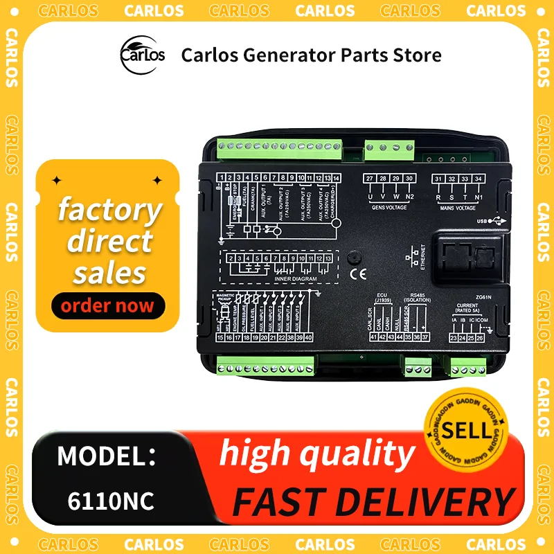 HGM6110NC Original SmartGen Generator Genuine Control Panel Automatic Controller Single unit Automation + RS485 for Diesel Gen