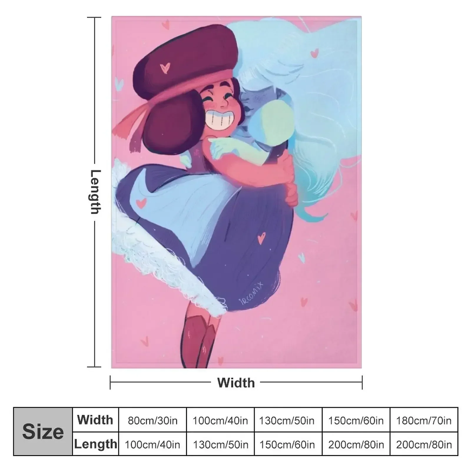SU Ruby and Sapphire Throw Blanket Sofa Cute Hairy Custom Blankets