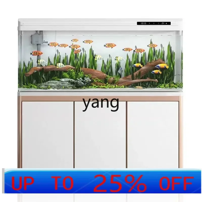 

LMMFish Tank Living Room Large Floor Cabinet Aquarium Household Fish Globe Oxygen Filter All-in-One Machine
