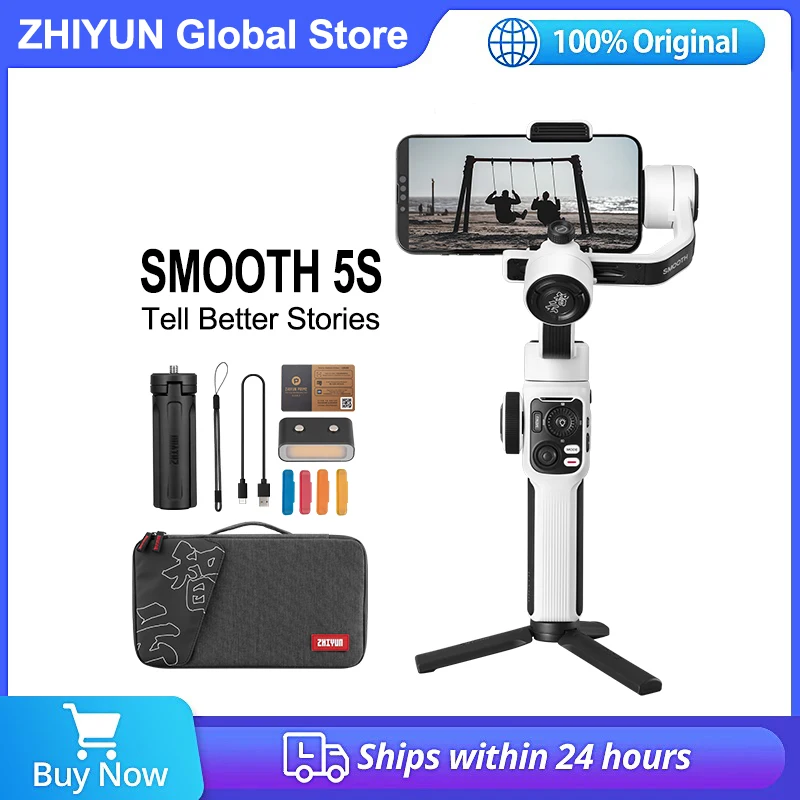 Zhiyun Smooth 5S 3-Axis Focus Pull & Zoom Capability Handheld Gimbal Stabilizer for Smartphone iPhone Samsung Huawei Xiaomi