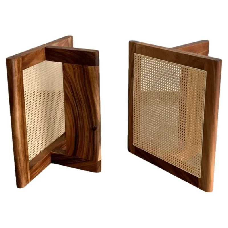 New walnut rattan braided surface special-shaped table legs solid wood bracket base table foot dining table support log