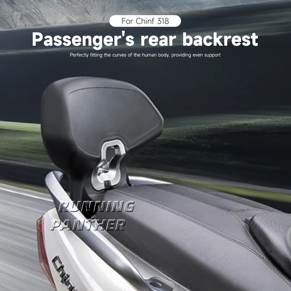 

FOR Chinf 318 Li Ke 318 Motorcycle Black Rear Passenger Seat Backrest Back Rest Cushion Pad