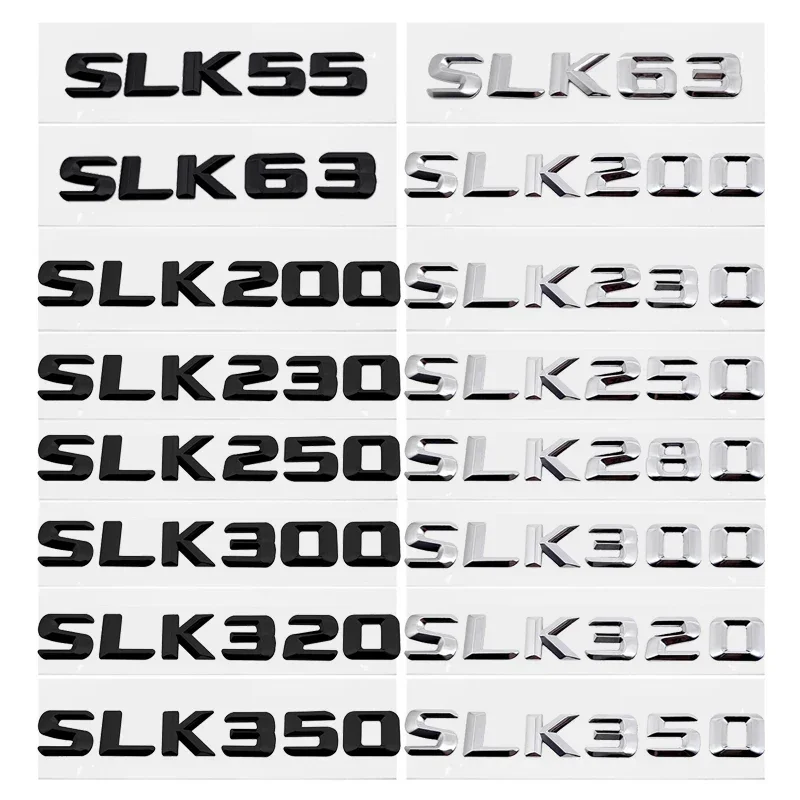 Автомобиль для Mercedes, наклейки с буквами на заднем багажник, эмблема Benz SLK55 SLK63 SLK200 SLK230 SLK250 SLK280 SLK300 SLK320 SLK350