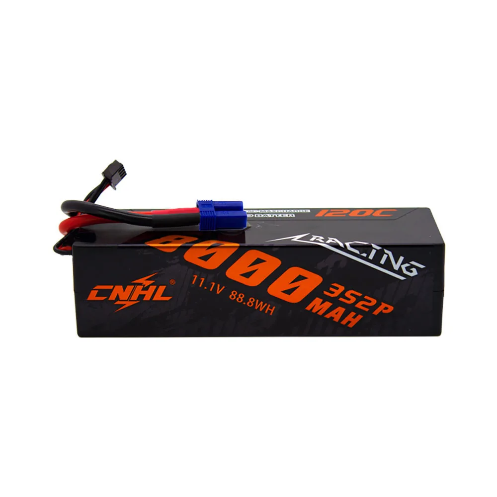 

CNHL Racing Series 8000 мАч 11,1 В 3S 120C Жесткий корпус Lipo Батарея с разъемом T/Dean EC5 XT90
