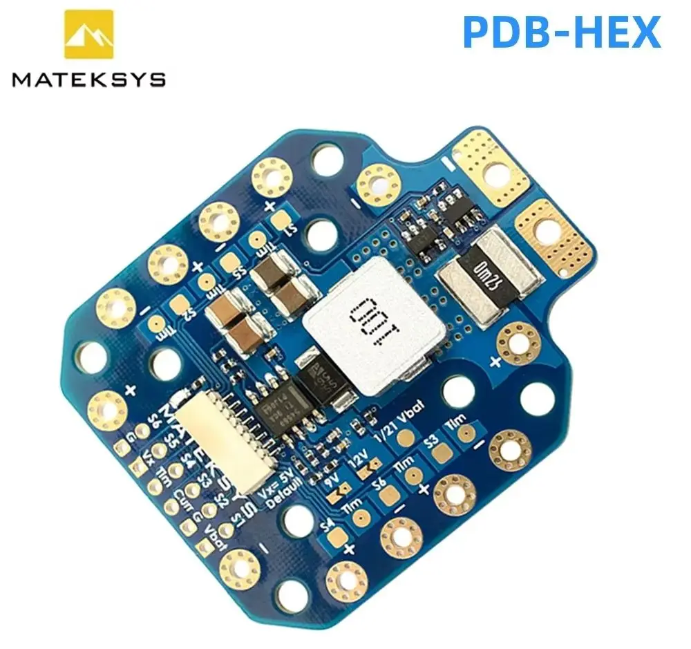 

MATEK PDB-HEX 2-12S 5A 5V/9V/12V BEC Плата распределения питания PDB Выходы Высокоточный датчик тока для гоночного дрона FPV