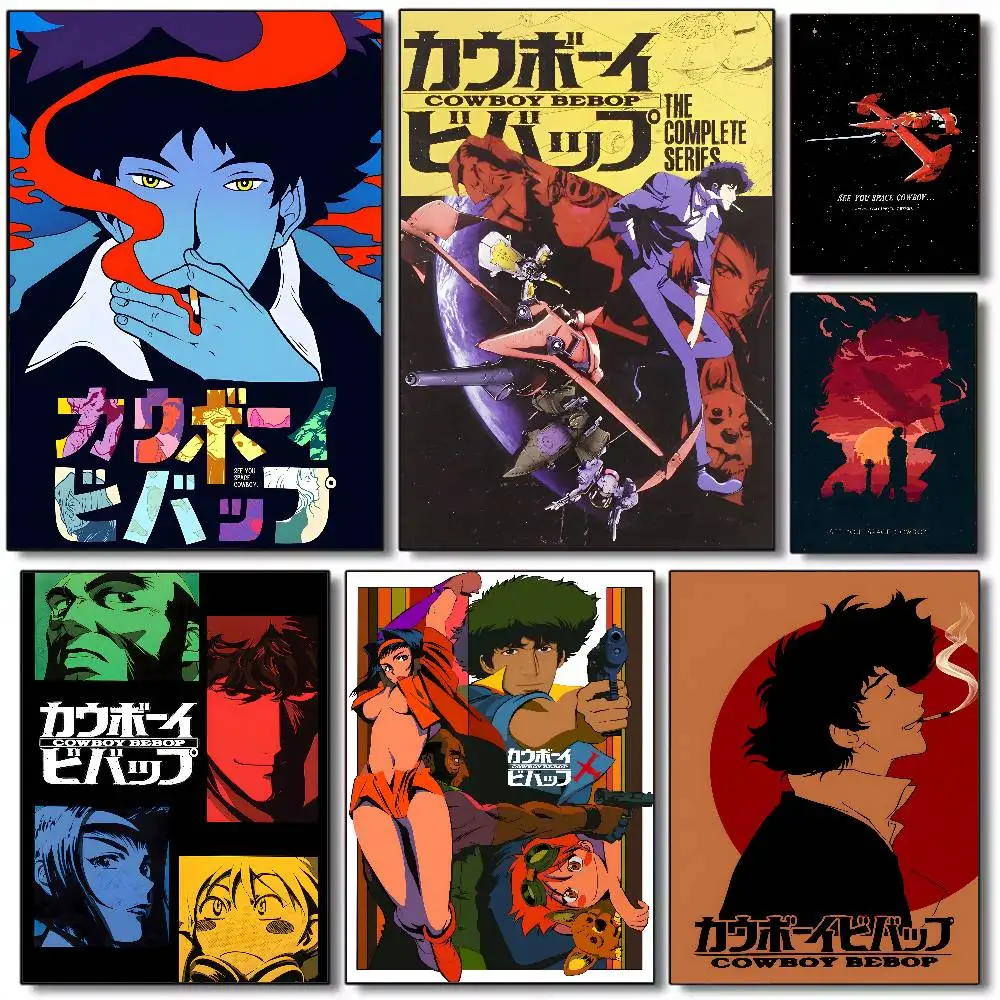 ملصق فيلم C-Cowboy Bebop عالي الدقة جدار لاصق مقاوم للماء لغرفة المعيشة المنزلية وغرفة النوم والديكور الجمالي
