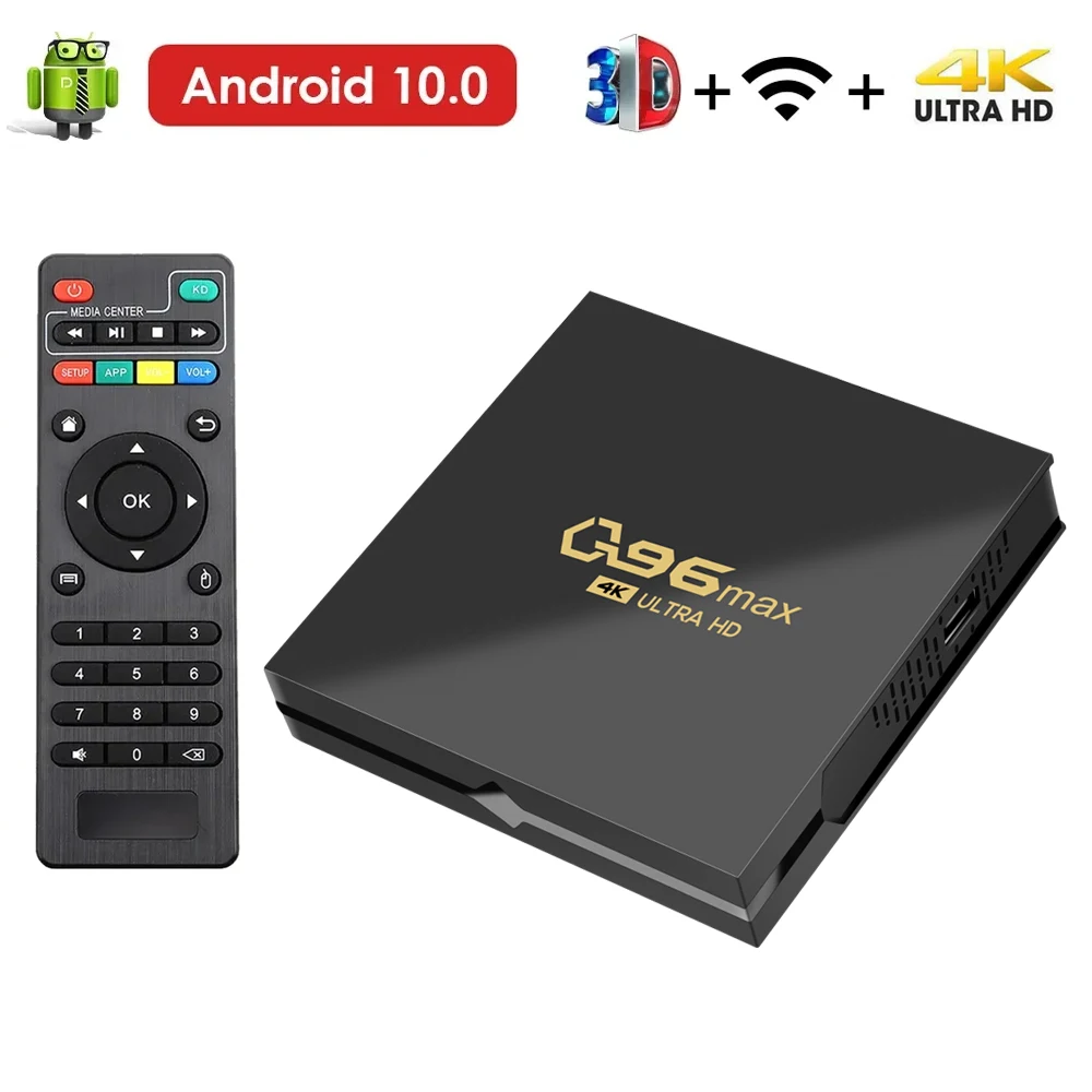 Q96 MAX Smart TV Box 2.4G WIFI Set-top Box Android 10.0 Media Player Android Quad Core Smart TV Box Media Player