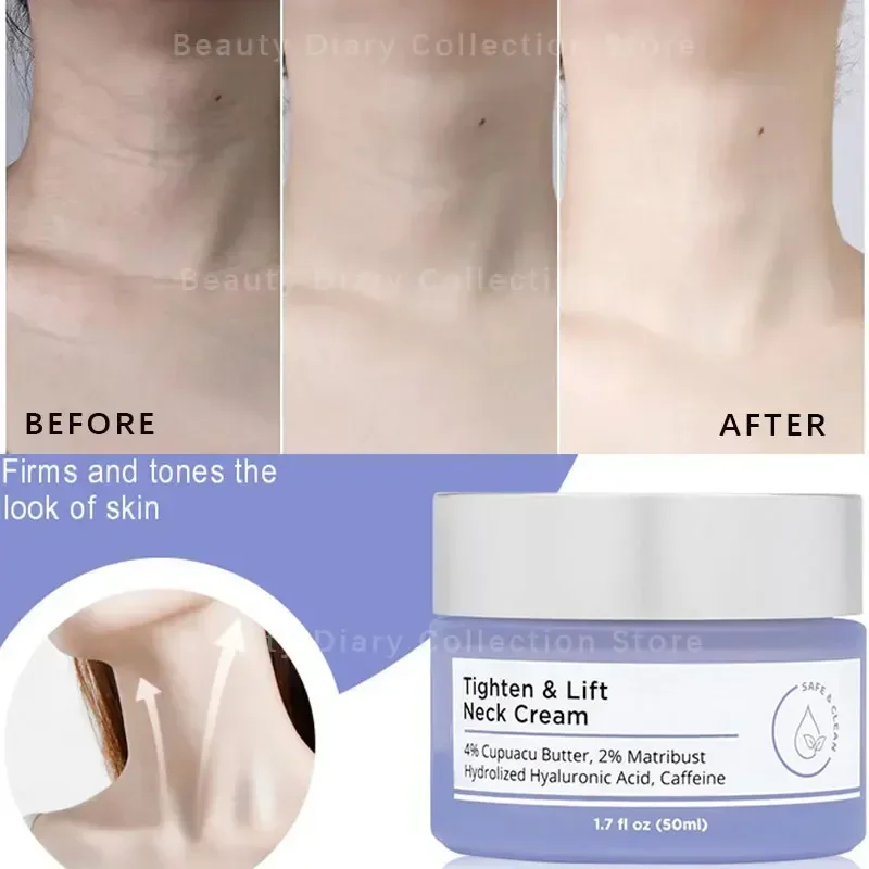 Tighten Lift Neck Cream Firming Delicate Skin Moisturizing Anti-wrinkle Neck Cream Reduce Fine Line Nourishing Skin Care 50ml