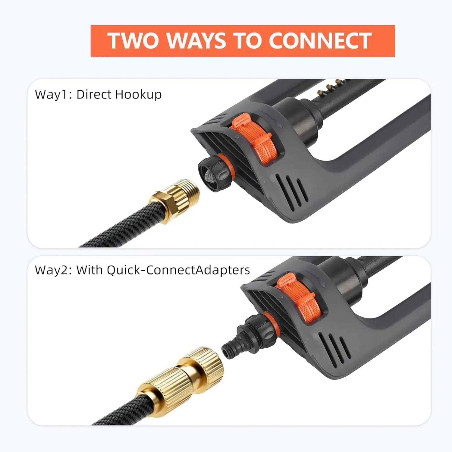 19 nozzle turbo oscillating lawn sprinkler, adjustable coverage garden irrigation equipment lawn garden water irrigation system