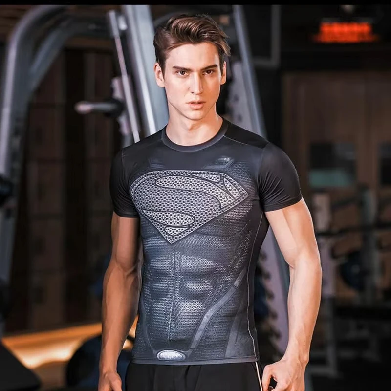 (Miniso)3D Printed T-shirt Avengers American Superman Spider-Man Iron Tshirt Summer Men Women t shirt Tops Men\'s Clothing Tshirt