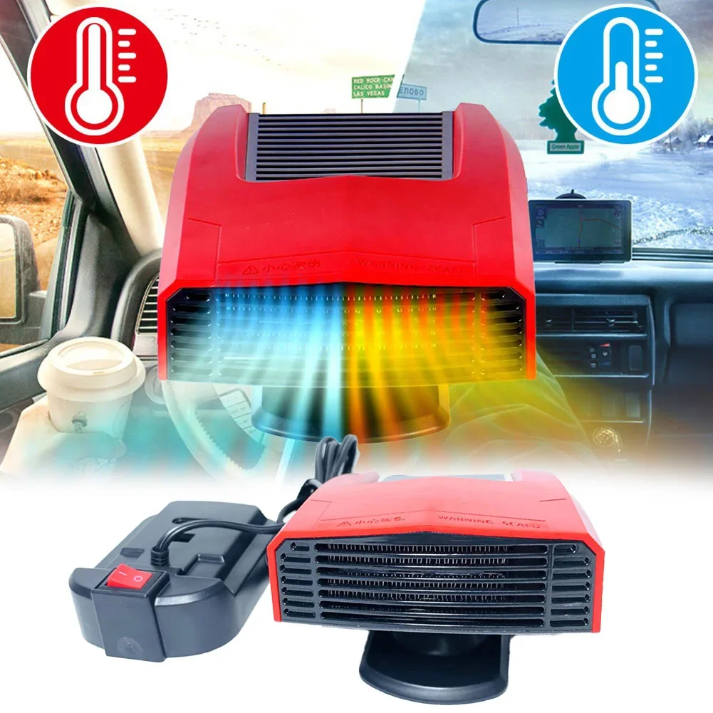 Car Heater Winter Auto Windshield Defroster Defogging Demister Electric Heated Fan For 18V Battery 360° Rotation Dual USB Ports