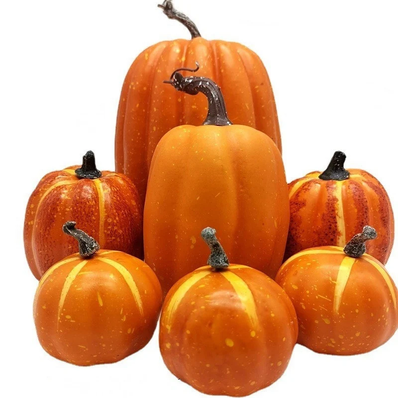 Thanksgiving Artificial Pumpkins Sets Assorted Big And Small Pumpkins Fake Pumpkins Farmhouse Fall Harvest Table Halloween Decor