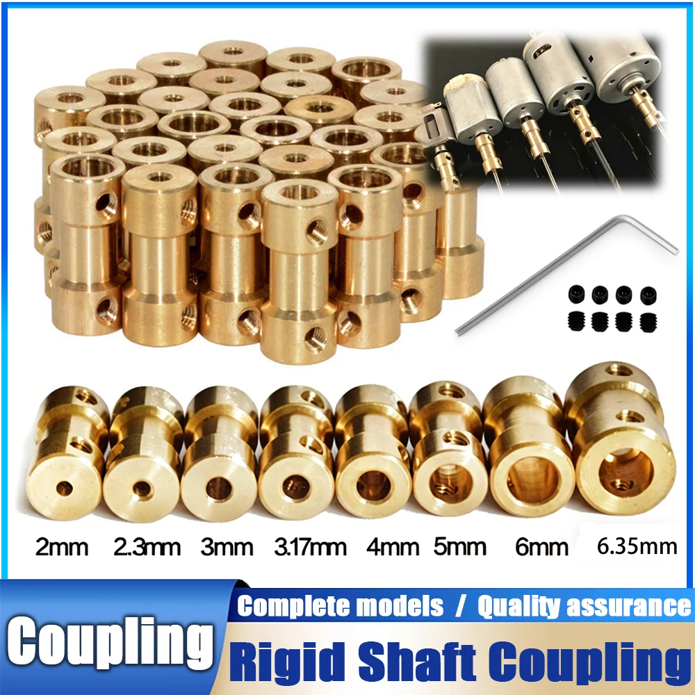 2pc 2/2.3/3/3.17/4/5/6mm Motor Shaft Coupling Coupler Connector Sleeve Adapter Brass Transmission Joint for RC Boat Car Airplane