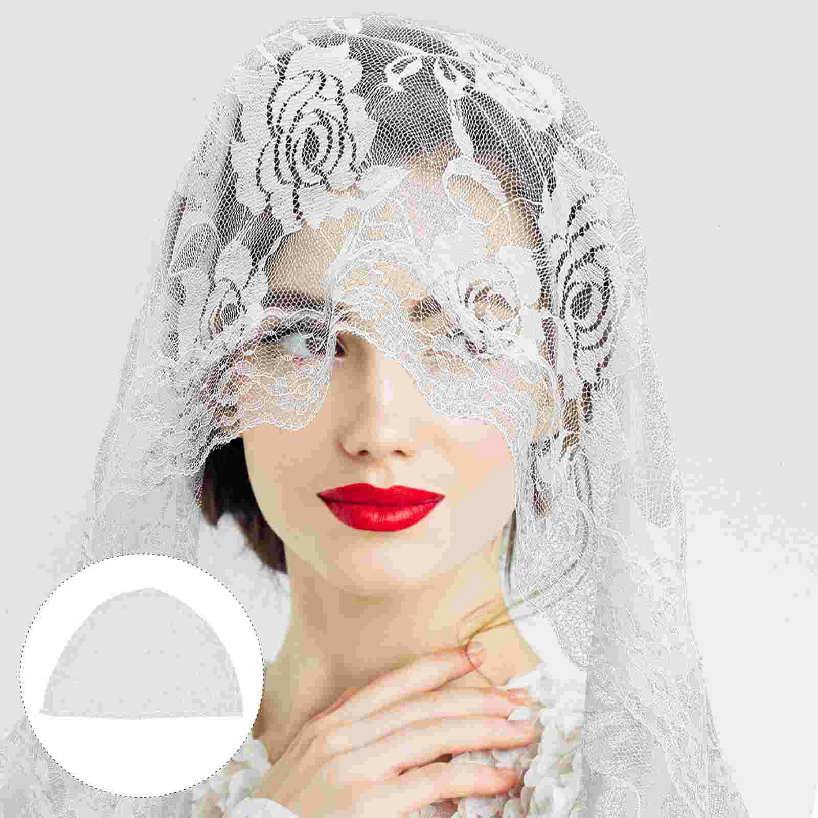 Lace Veil Catholicism Head Scarf Fashion Neckerchief Women Accessories Covering Miss