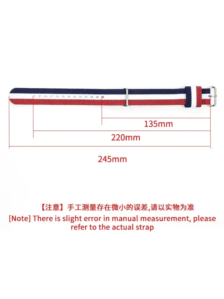 Per Daniel Wellington Watch per uomo e donna blu bianco nero cinturino per orologio in Nylon traspirante impermeabile 18 20 22mm