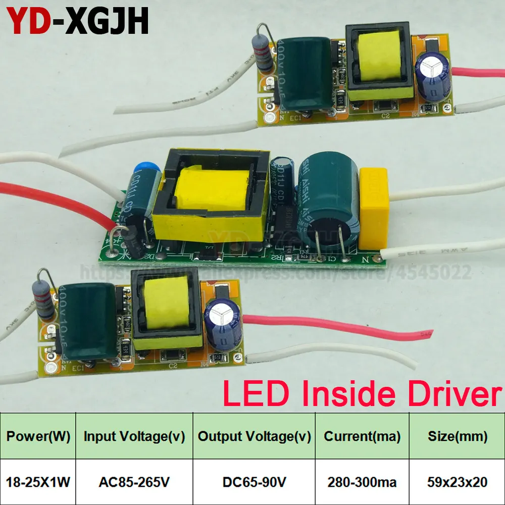 2PCS LED Driver 3-12w 18-25W Power Supply AC110V/220V Constant Current 300mA IC Lighting Transformer Built-in for DIY LED Lamps