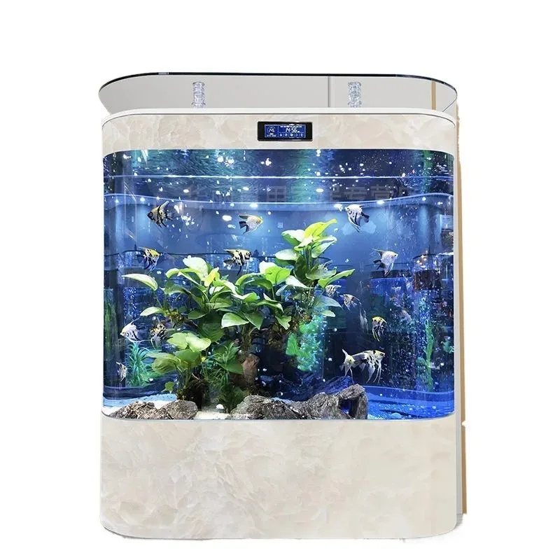 

Fish tank living room household small double round wall large back filter ecological landscaping Jinlong fish tank