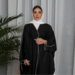 Otwarty Casual Abaya duży rozmiar modlitwa sukienka Jalabiya turcja islamska odzież muzułmańska kobiety marokański Kaftan kobieta skromne stroje