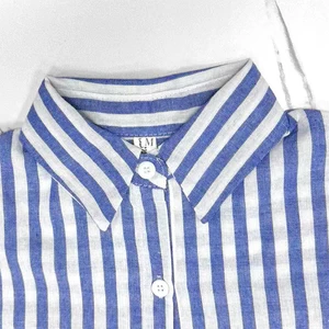 Uzun kollu gömlek çizgili mavi, portre, kadın, süveter kadınlar, gündelik, ücretsiz boyut, küçük, taze, piyasaya sürüldü, yeni, güz, 2021 Kadın çizgili levrek gömleklerinin en iyi 10 satışı-no. 2