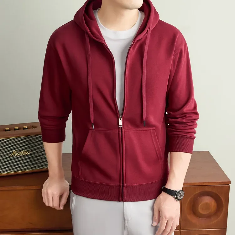 Herren-Kapuzenjacke mit Reißverschluss – Premium-Baumwollmischung, Weich & Langlebig, Unisex Übergrößen-Hoodie für Outdoor und Wandern – Detail 10