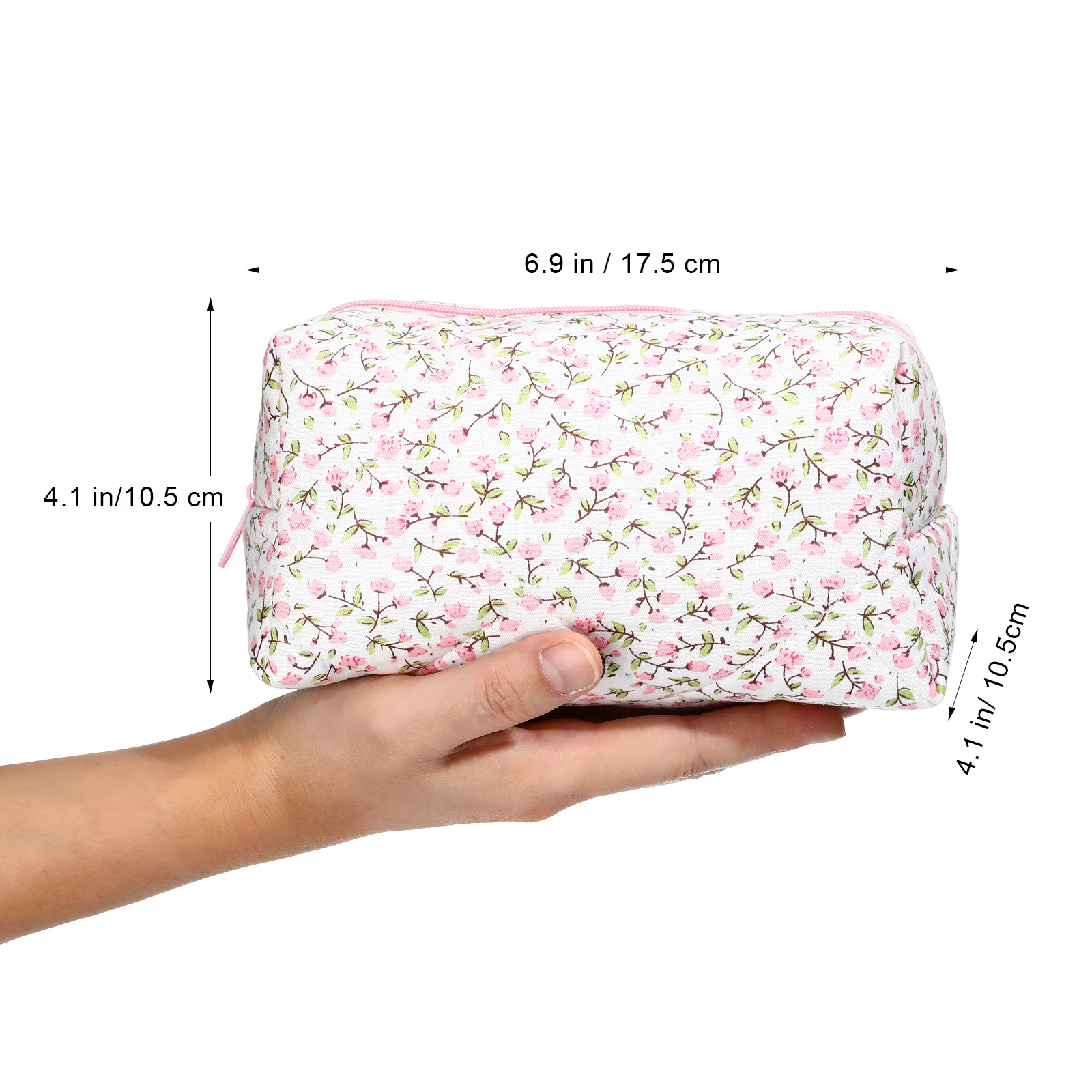 

Pink Floral Bag Lightweight Travel Makeup Brush Organizer Organizer Zipper Pouch Period Napkin Storage Tampon Case