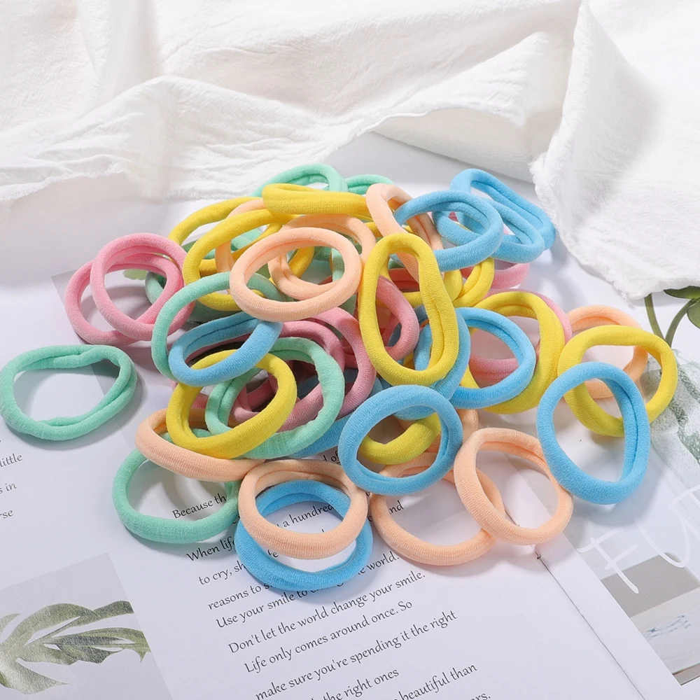 30/50 sztuk/zestaw kobiety podstawowe elastyczne gumki do włosów Scrunchie kucyk Holder pałąk kolorowe opaski gumowe mody...