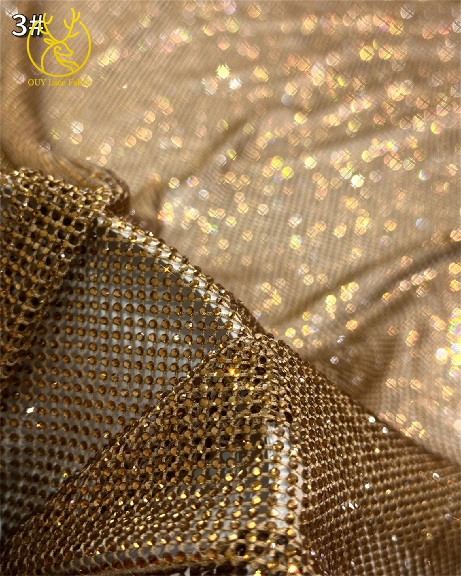 Luxury Silver High-end Stone Embroidery French Handmade Full Stone Patchwork Elastic Mesh Lace Party Evening Wedding Mesh Fabric