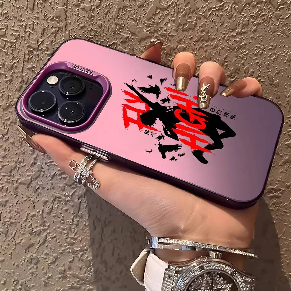 أنيمي H-Haikyuu Oya جراب هاتف آيفون 17 16 15 14 13 12 11 برو ماكس الهواء متعدد الألوان ماتي ليزر معدني أورورا فوندا #5