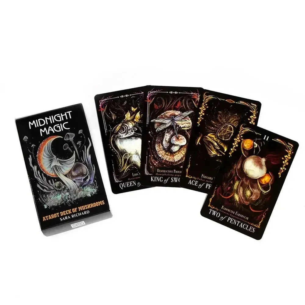 Midnight Magic Tarot A Tarot Deck of Mushrooms Cards 78 تصميمًا فريدًا لبطاقة التارو على أساس عالم الفطر الغامض #6