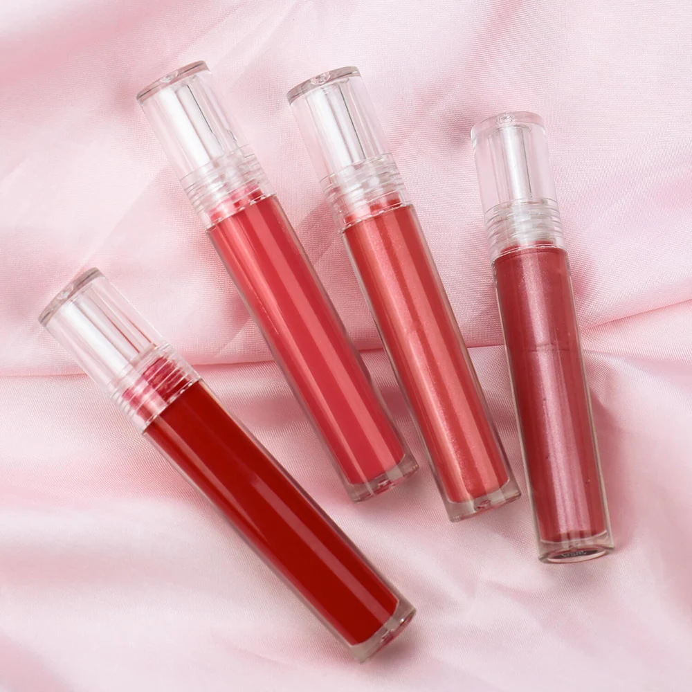 Private Label Transparent Tube Lip Gloss Pigment Long Lasting Non-stick Non-fade Waterproof Custom Logo Makeup Bulk Cruelty Free