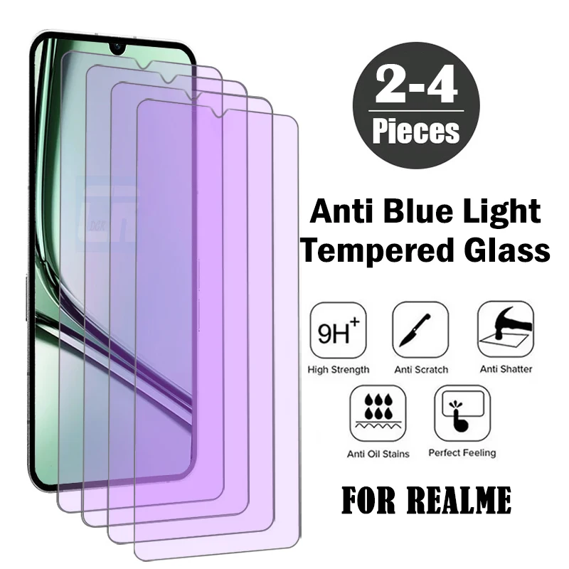 

2-4 шт., закаленное стекло с защитой от синего света для Realme Note 60x 60 50, защитная пленка для экрана Realme 6 7 8 Pro 6i 7i 8i