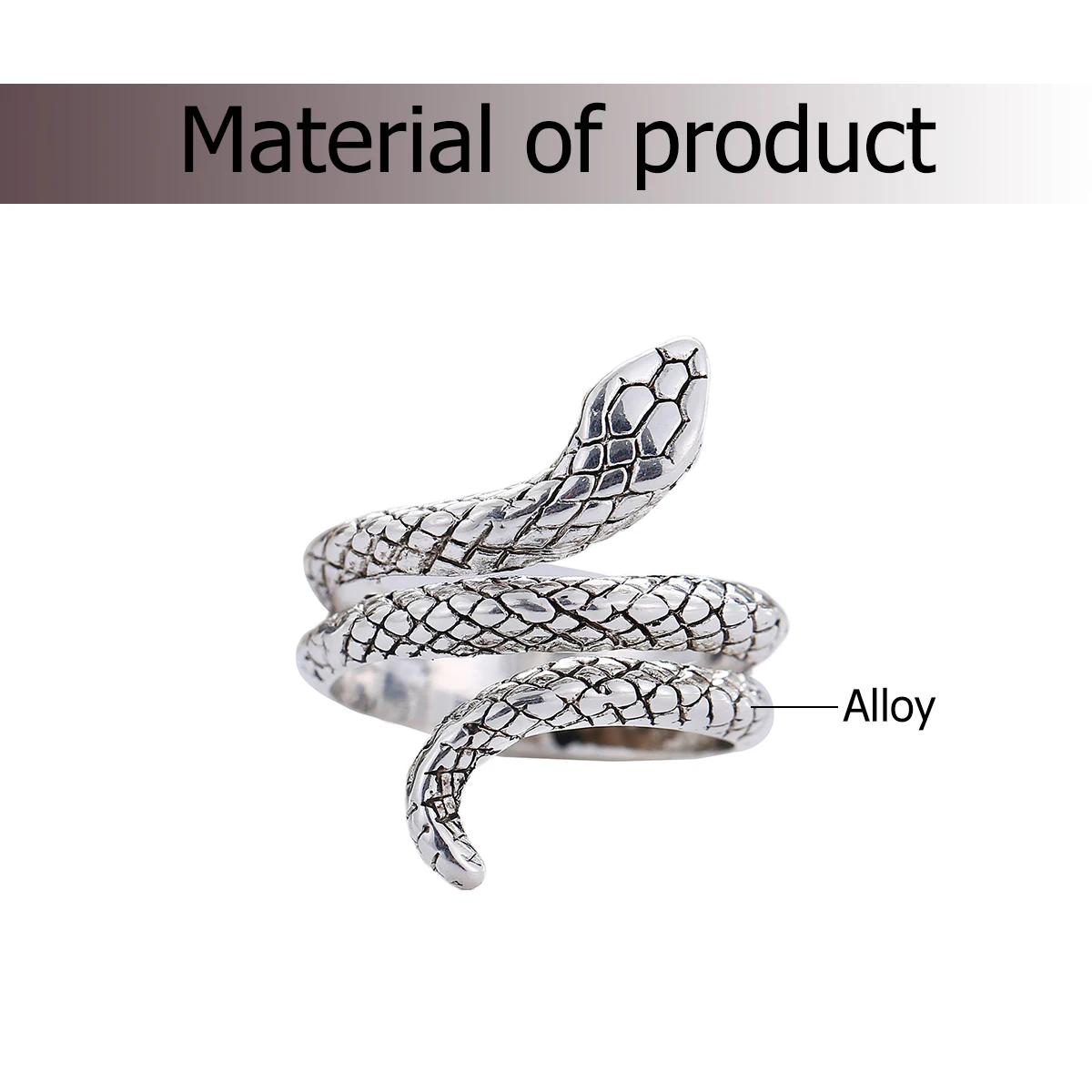 Knuckle Ring Retro Punk Rings Adjustable Gothic Snake Design for Men Vintage Style Cool Fashion Accessories Trendy Jewelry