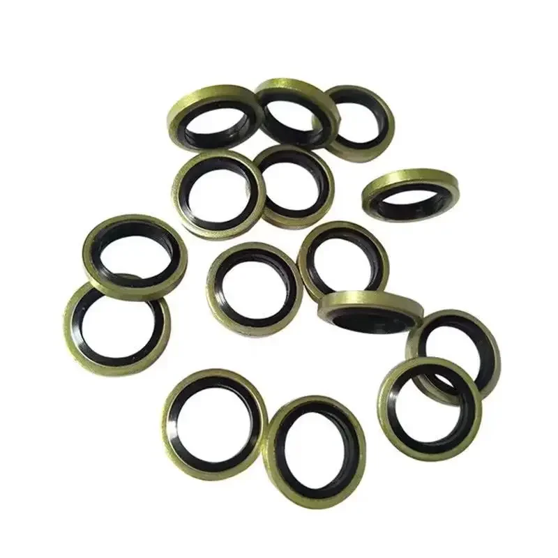 100pcs 6/8/10/12/14~60mm Bonded Washer Metal Rubber Oil Drain Plug Gasket Fit M6/M8/M10/M12/M14~M60 Combined Washer Sealing Ring