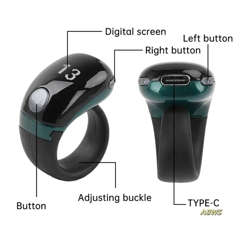 

Портативный мини-цифровой счетчик, умное кольцо, электронный счетчик пальцев с ЖК-дисплеем, счетчик рядов маркеров с зарядкой типа C