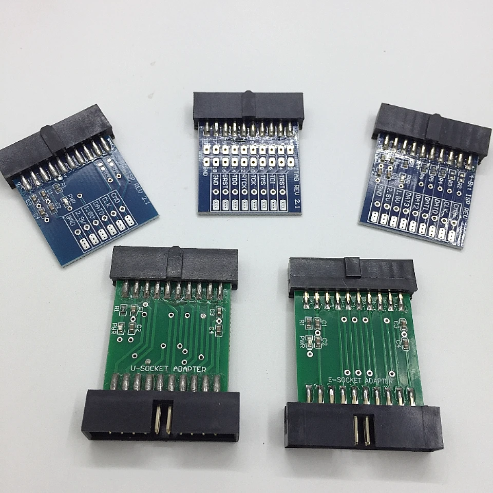 New 5 pcs in 1 Adapter Set Tool ( JTAG, ISP 1BIT, ISP 4BIT, U-SOCKET, E-SOCKET ) For Easy Jtag Plus Box / EasyJtag