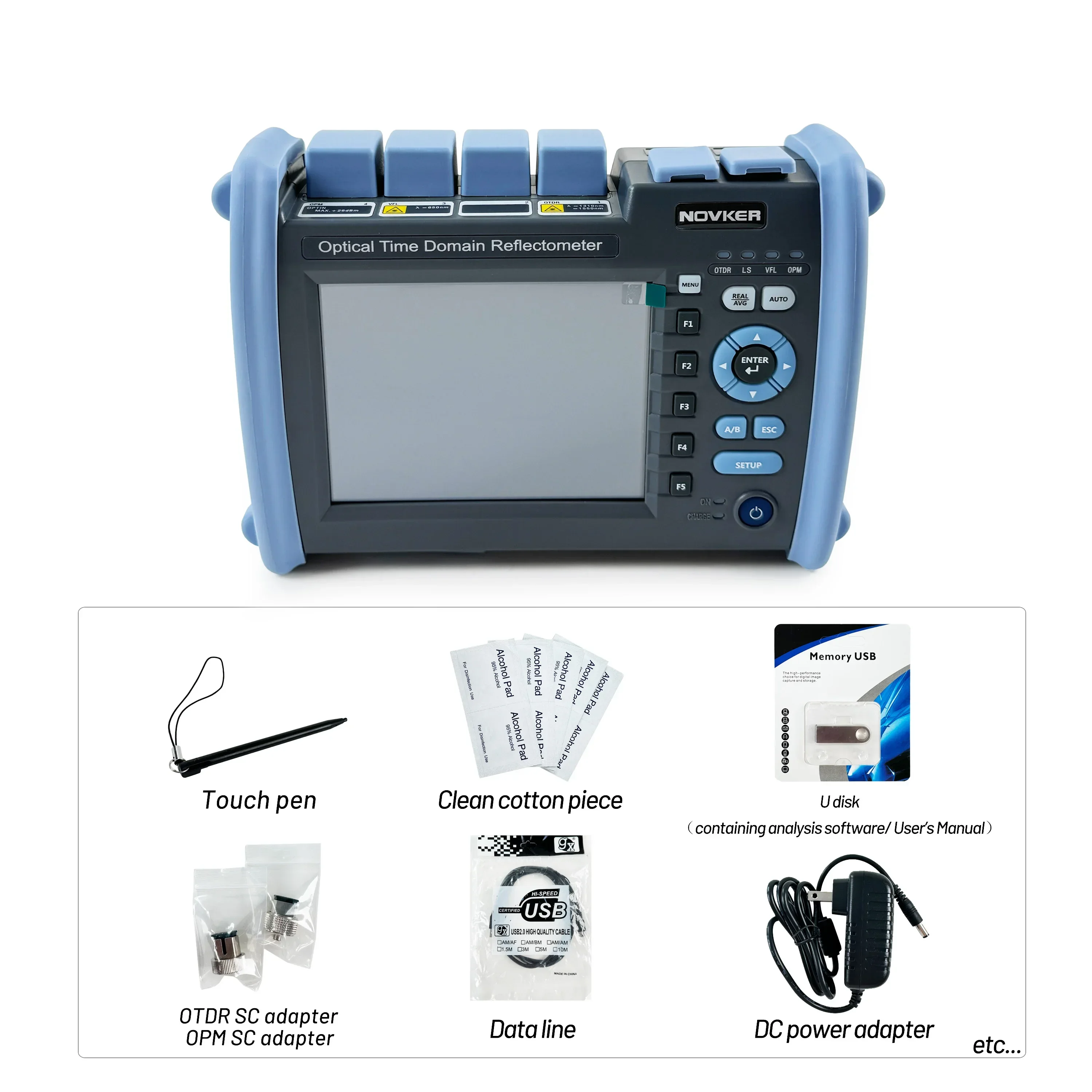 Hot sale Optical Time Domain Reflectometer OTDR  PON Multi-function Tester with VFL OPM Light Source 5.6 Inch LCD Touch Screen