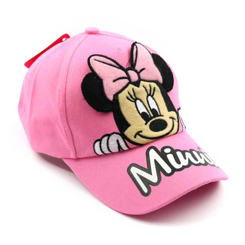 Disney Waflera Minnie Mouse Baby Hat For Children Embroidered Cotton Children\'s Baseball Cap Kids Boy Girl Outdoor Hat Sun Cap