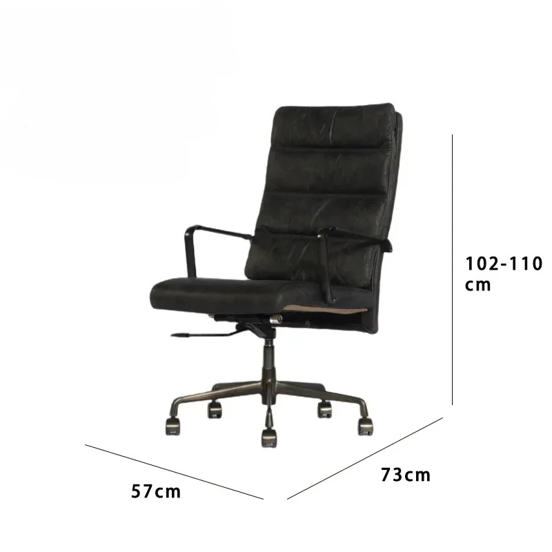 Y1 Office Comfortable Home High Backrest Lazy Retro Leather Boss Chair Computer Chair