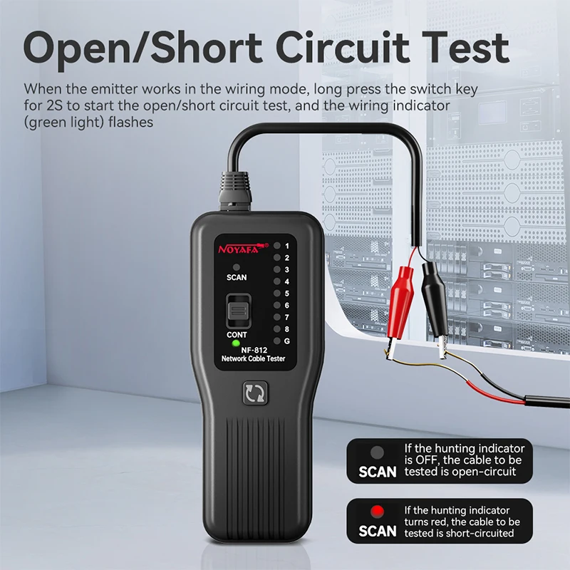 Imagem -03 - Network Cabo Tester Rj45 Rj11 Tracker Detector de Cabo Resistente a Queima 100v Continuidade Tester Ferramentas de Rede Noyafa-nf812