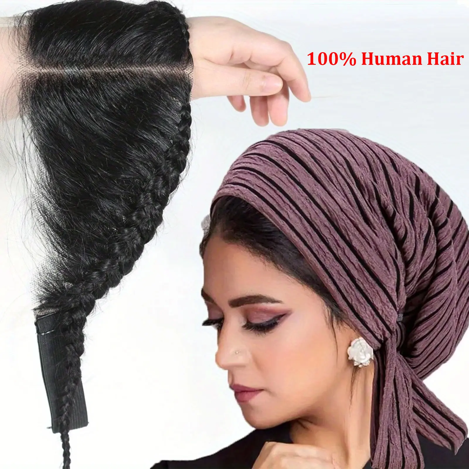 13x4 Pre Braided Lace Frontal Human Hair For Thinning Hairline Transparent Lace Women’s Hairpiece Frontal Lace Hairline Topper