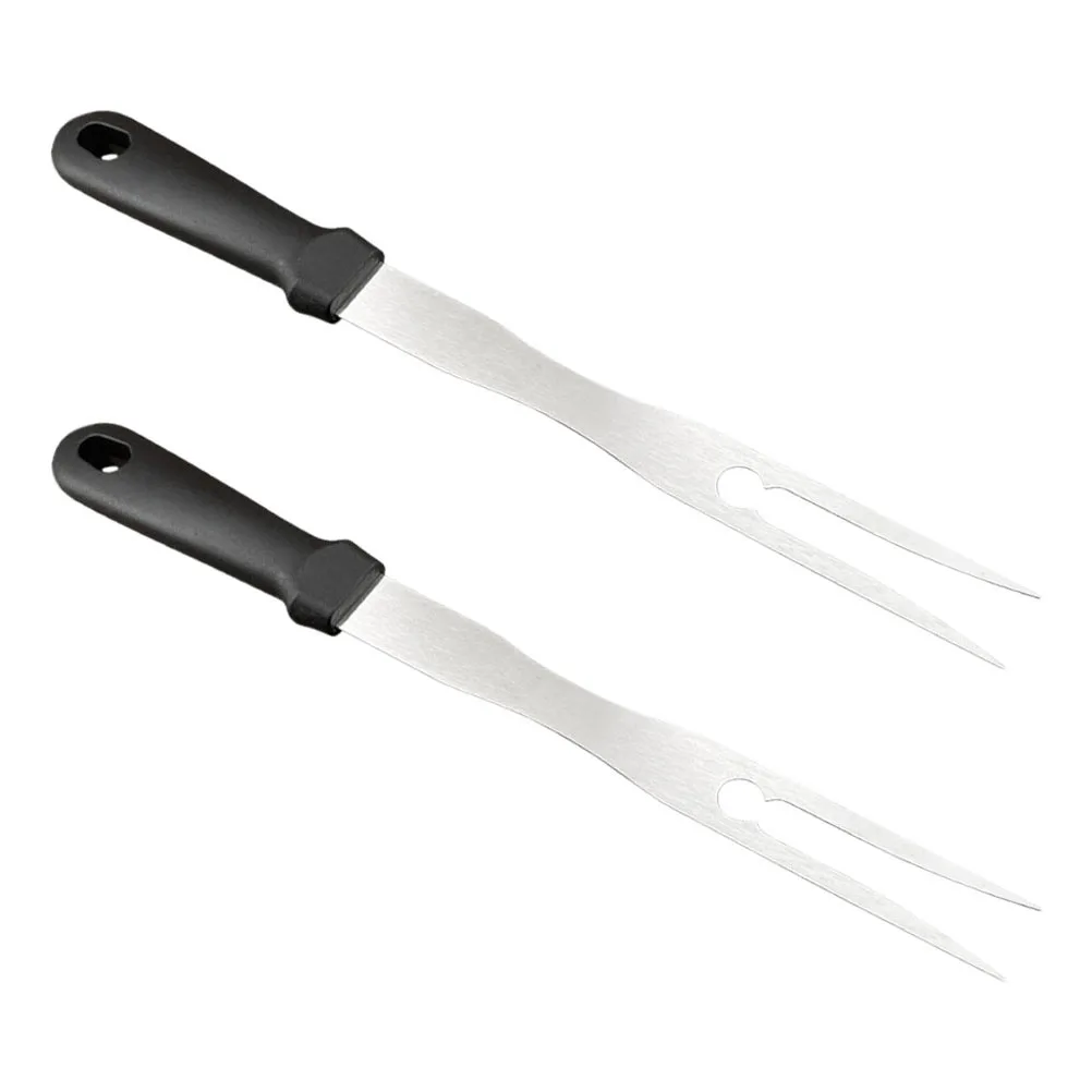 Tenedores para barbacoa de acero inoxidable con mango largo, utensilios de cocina para acampar, parrilla telescópica para Fondue, palitos para asar malvaviscos, palitos para sorbos y Pizza, 2 uds.