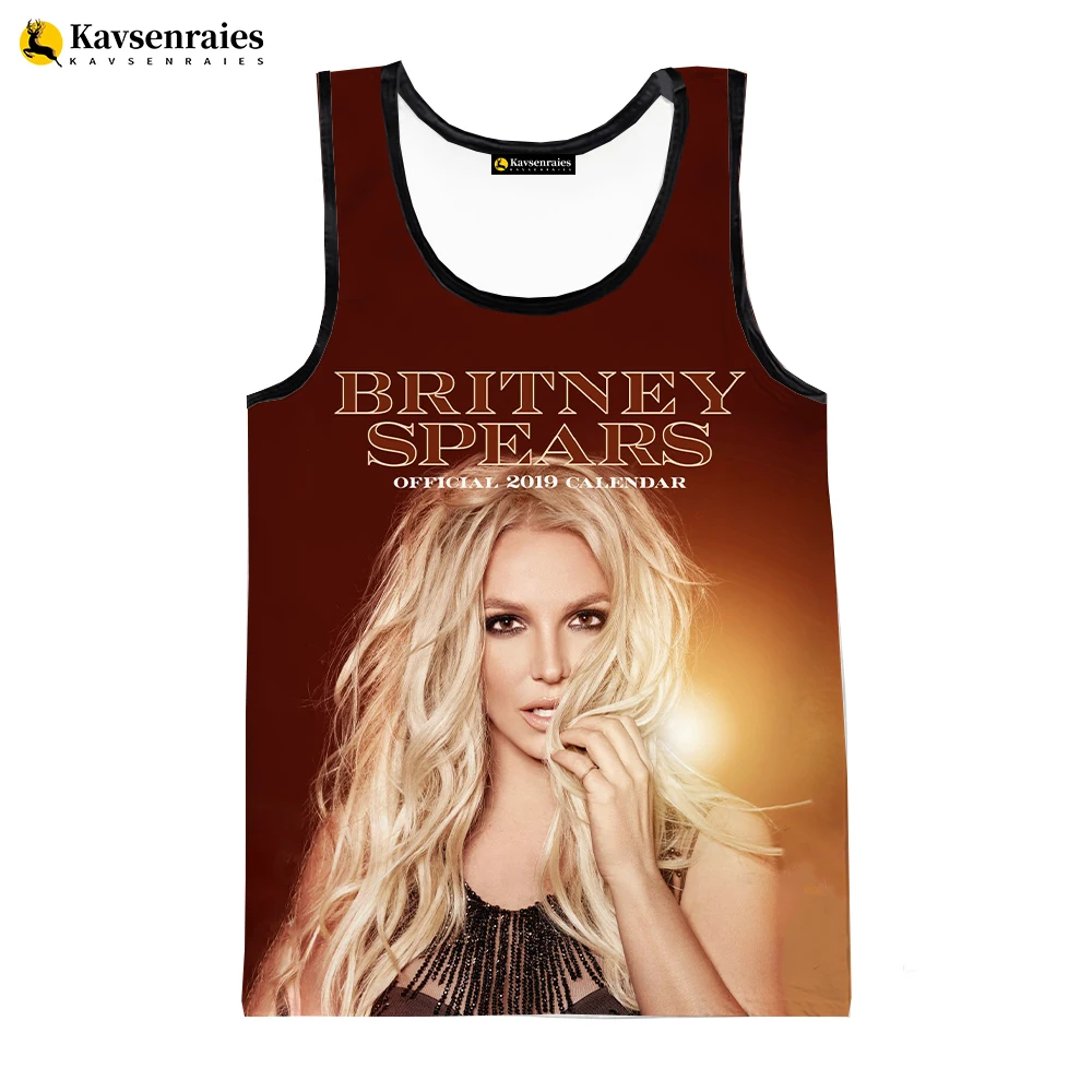 Britney Spears 3D nadrukowana koszulka topy mężczyźni letnia kamizelka kobiety moda Casual coolbez rękawów koszule Hip-Hop ponadgabarytowych odzież