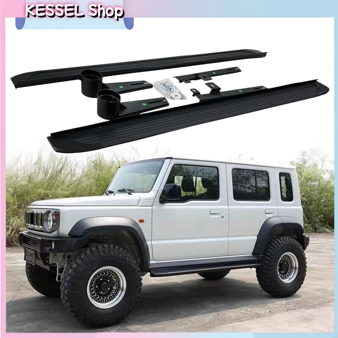 

2PCS Aluminum Running Boards Side Step Fit for Suzuki Jimny JB74 5Door 2019-2025 2026 Fixed Door Side Pedal Bar with Bracket