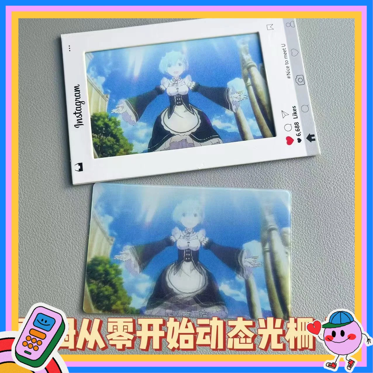 

Re:Zero Rem Confession Theme Dynamic Lenticular Card Backpack Pendant Collectible Small Gift Birthday & Xmas